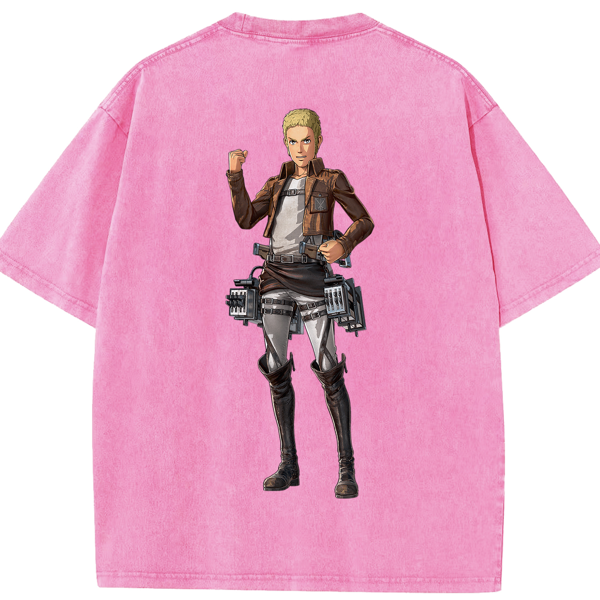 （画像用） 進撃の巨人 ライナー・ブラウン Attack on Titan Reiner Braun 綿100% ヴィンテージ風 半袖Tシャツ（背面プリント）
